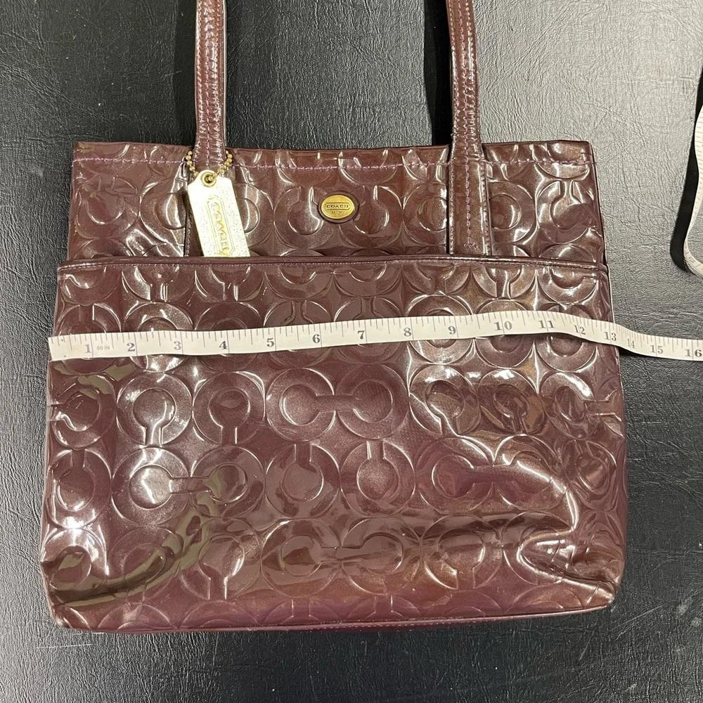 Coach Signature Patent Leather Gallery Tote - Picture 10 of 13